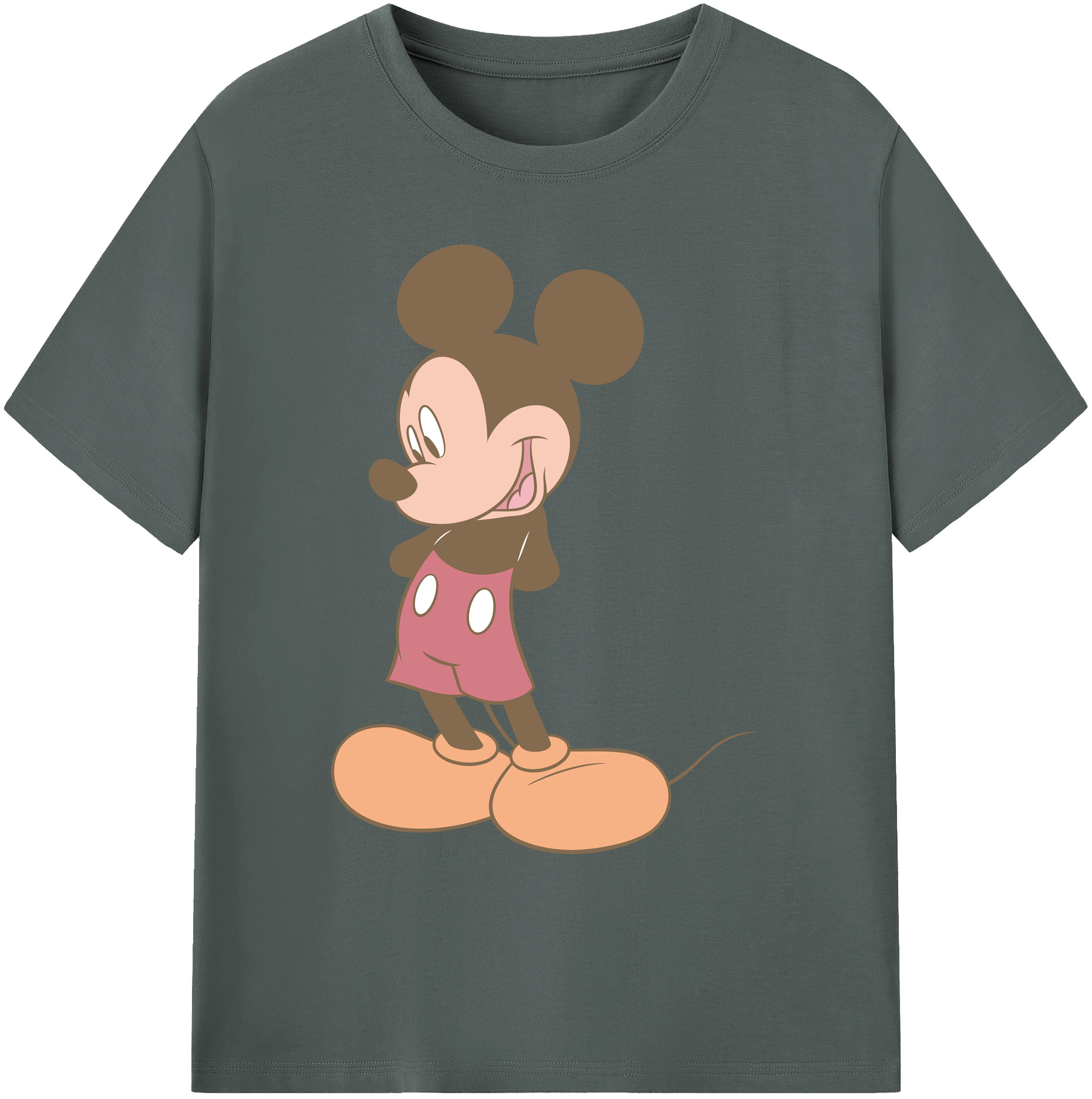 ミッキーマウス Mickey Mouse 綿100％ メンズ半袖Tシャツ｜肌触りやわらか＆通気性